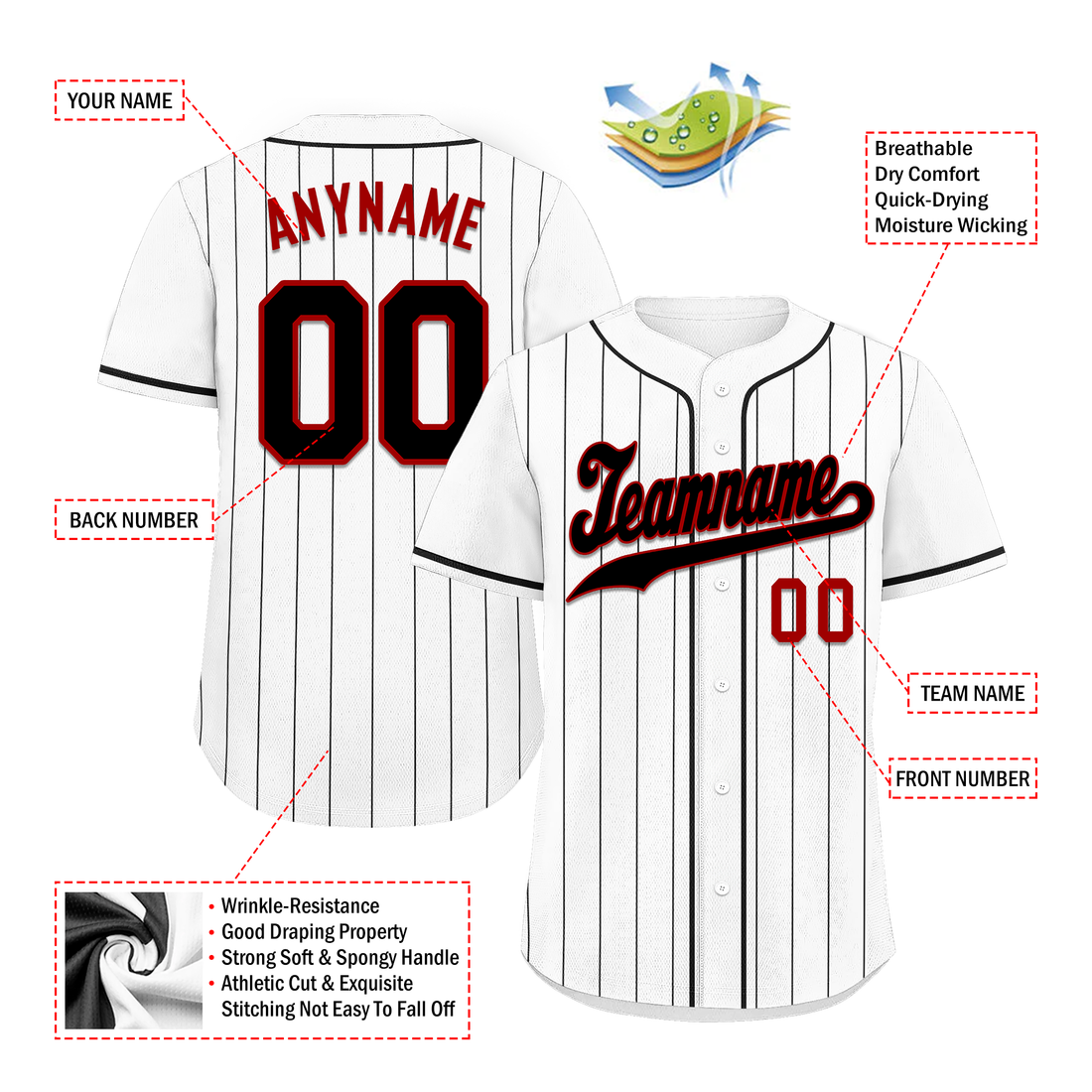 Corporate Gifts,Custom White Stripe Fashion Personalized Authentic Baseball Jersey BSBJ01-D017224