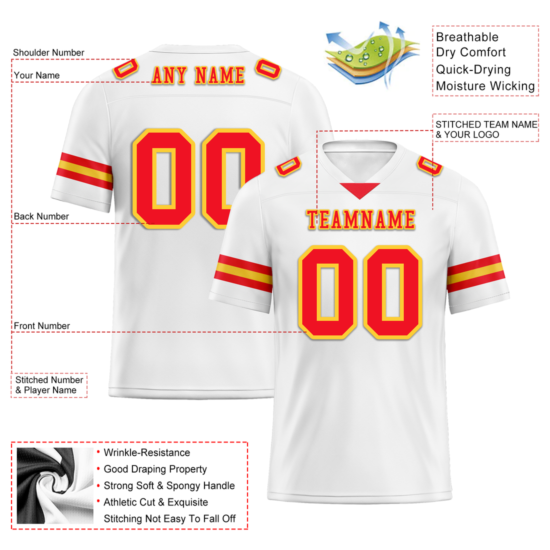 Custom White Classic Style Personalized Authentic Football Jersey FBJ02-bd0a70bd
