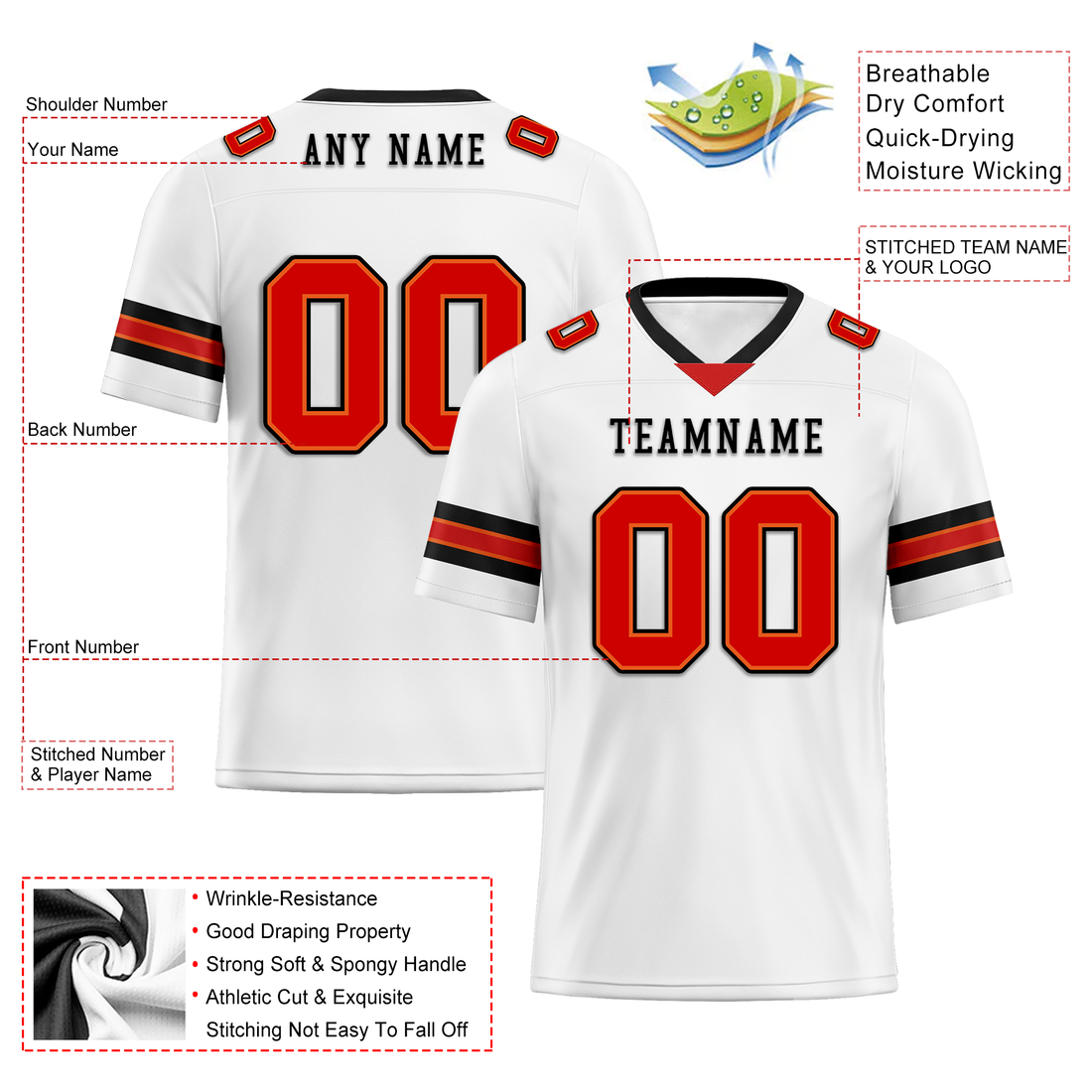 Custom White Classic Style Personalized Authentic Football Jersey FBJ02-bd0a70ae