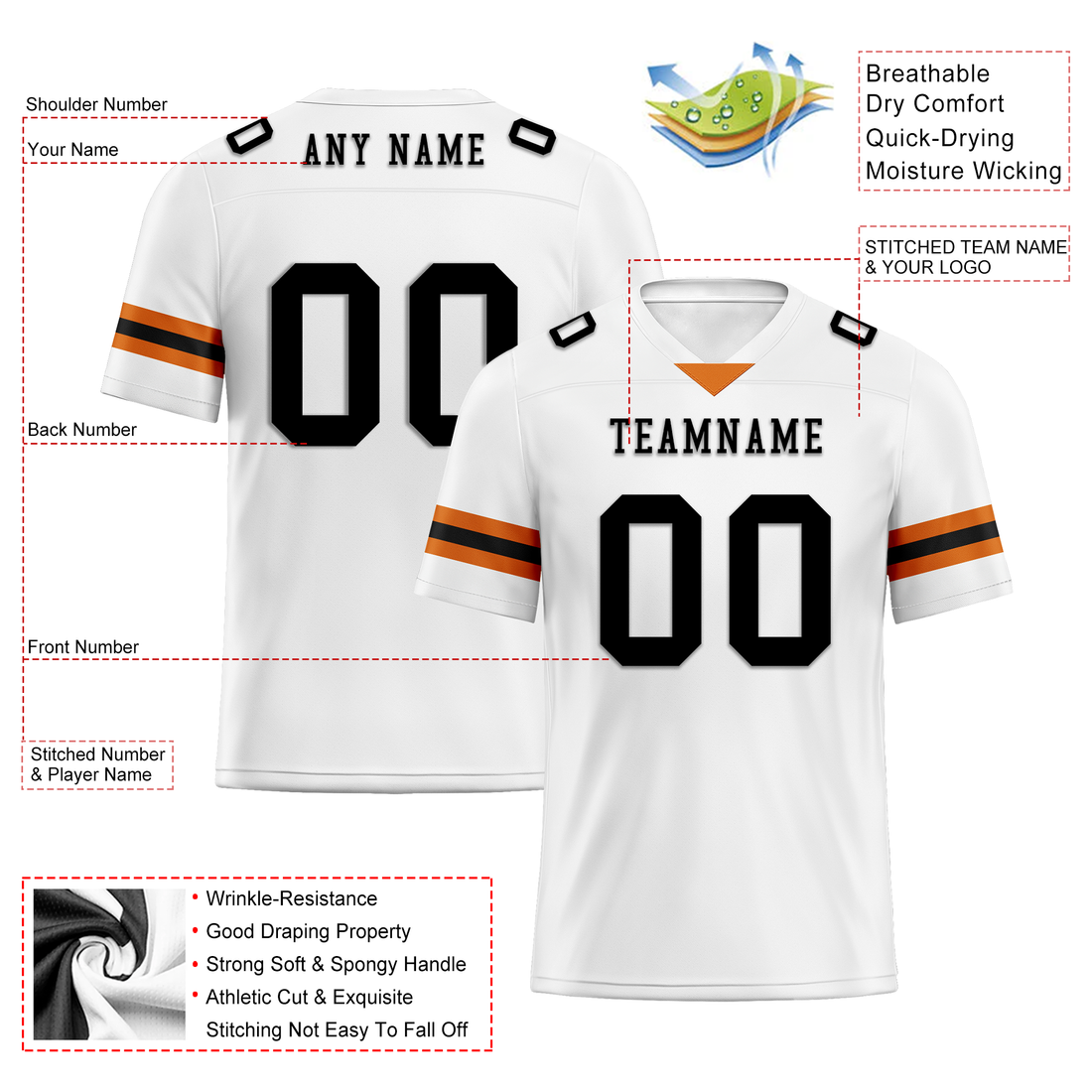 Custom White Classic Style Personalized Authentic Football Jersey FBJ02-bd0a70b9