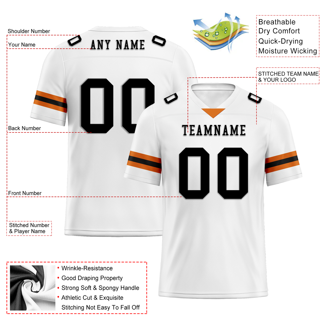 Luxury Gifts,Custom White Classic Style Personalized Authentic Football Jersey FBJ02-bd0a70b9