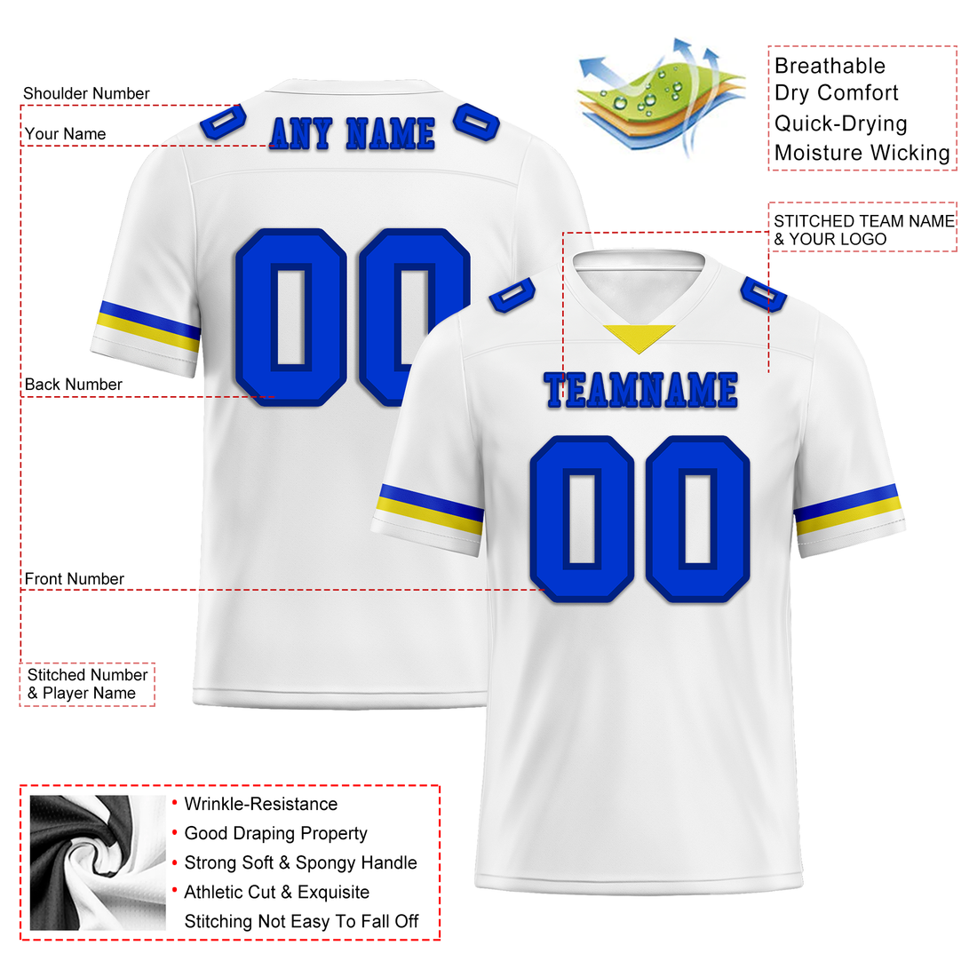 Custom White Classic Style Personalized Authentic Football Jersey FBJ02-bd0a7008