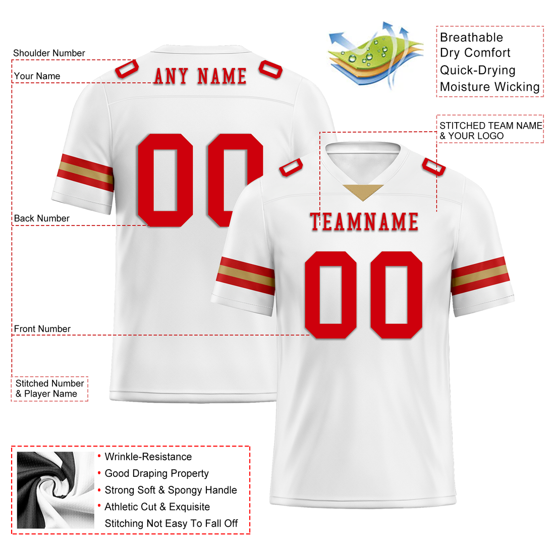 Custom White Classic Style Personalized Authentic Football Jersey FBJ02-bd0a70ac