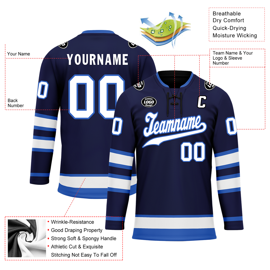Custom Blue Personalized Hockey Jersey HCKJ01-D0a70d9