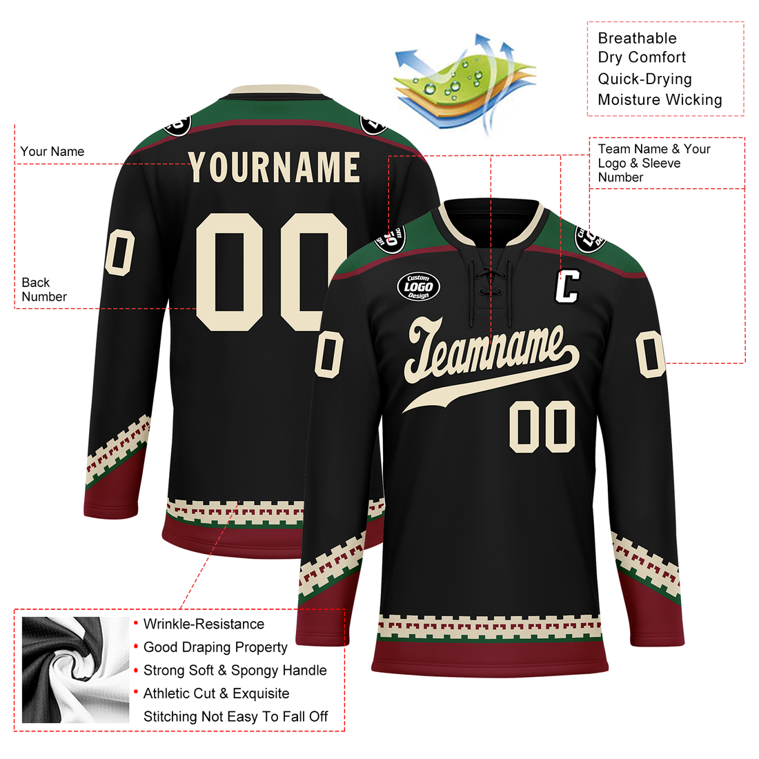 Custom Black Personalized Hockey Jersey HCKJ01-D0a70fc