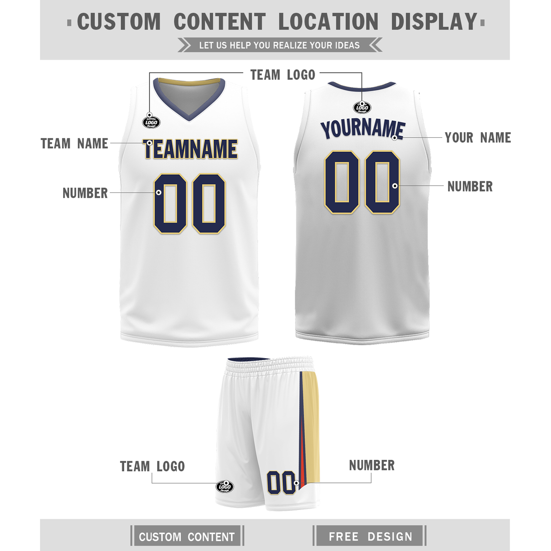 Custom Blue White Classic Style Reversible Basketball Uniform Personalized BBJR-D017050