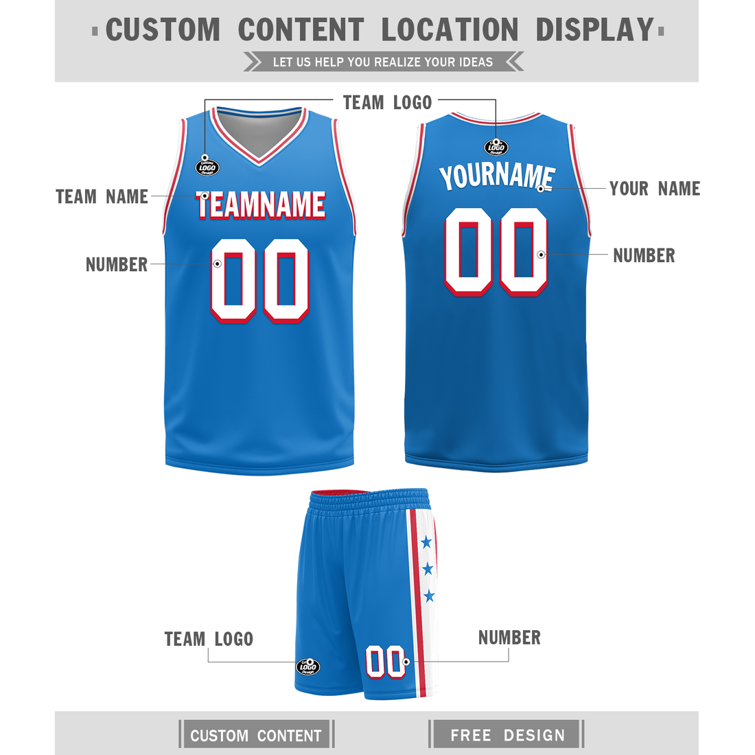 Custom Red Blue Classic Style Reversible Basketball Uniform Personalized BBJR-D017022