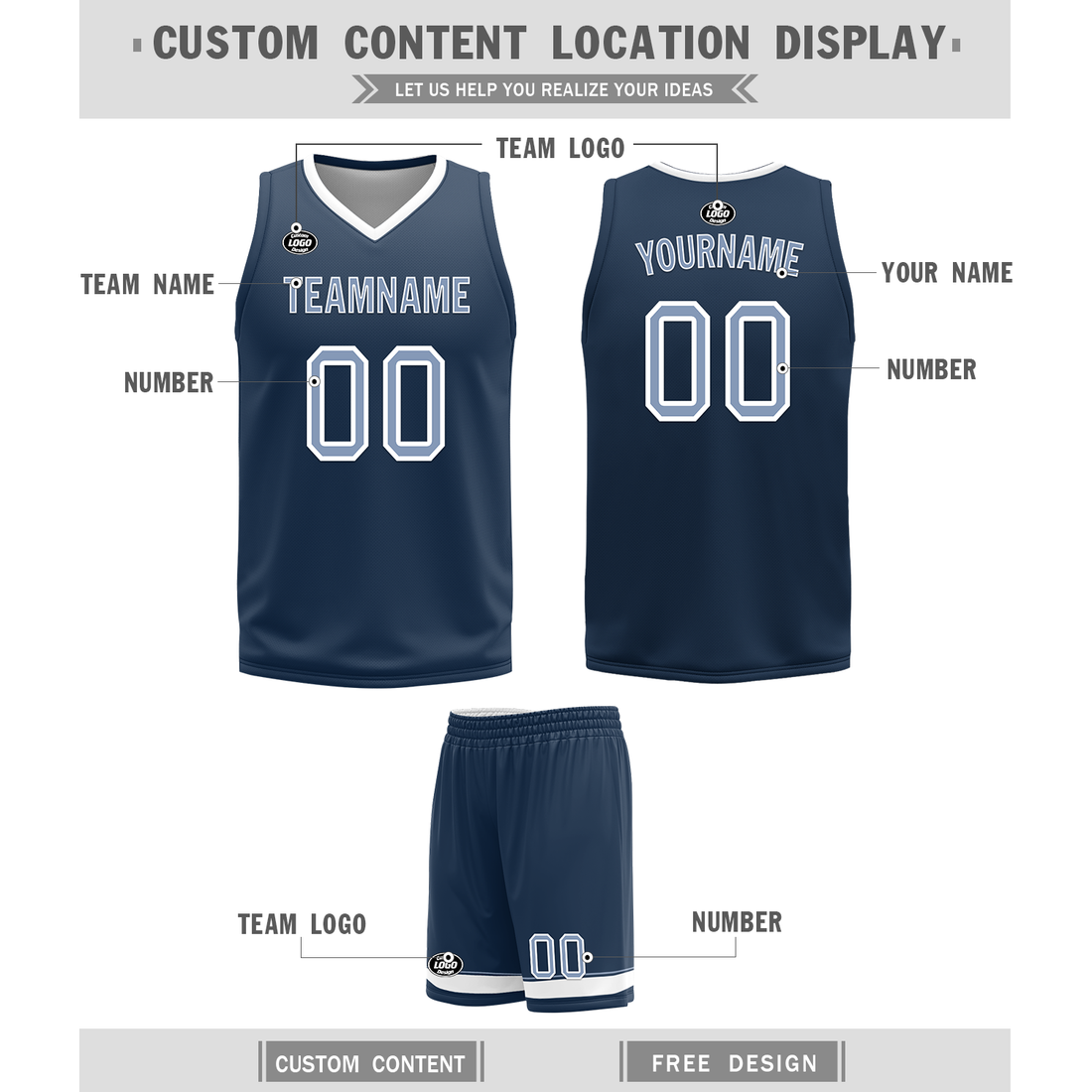 Custom White Blue Classic Style Reversible Basketball Uniform Personalized BBJR-D017043