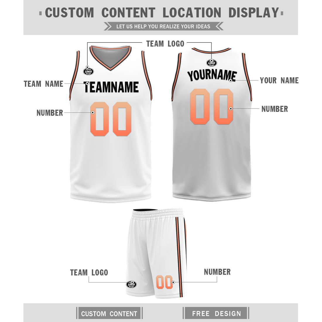 Custom Black White Classic Style Reversible Basketball Uniform Personalized BBJR-D017028