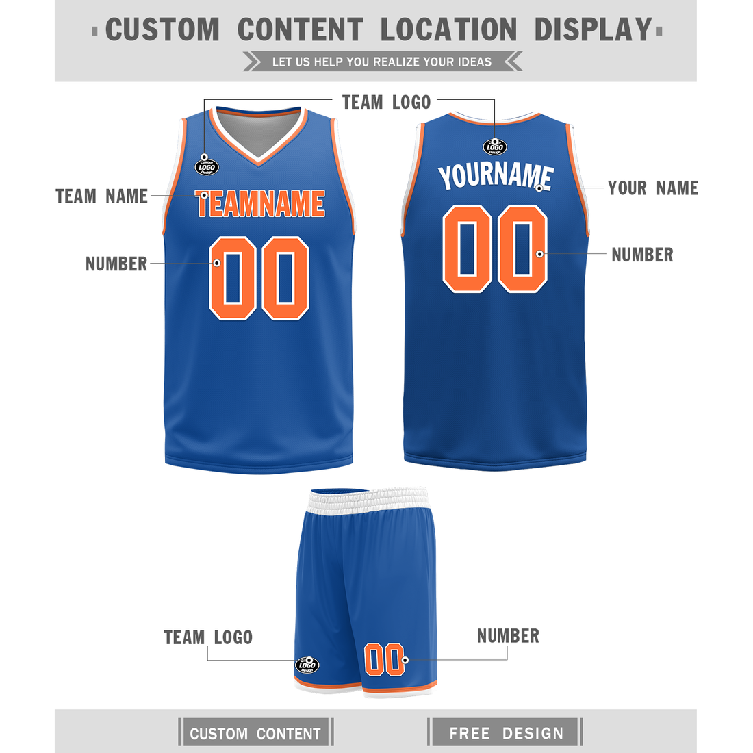 Custom White Blue Classic Style Reversible Basketball Uniform Personalized BBJR-D017016