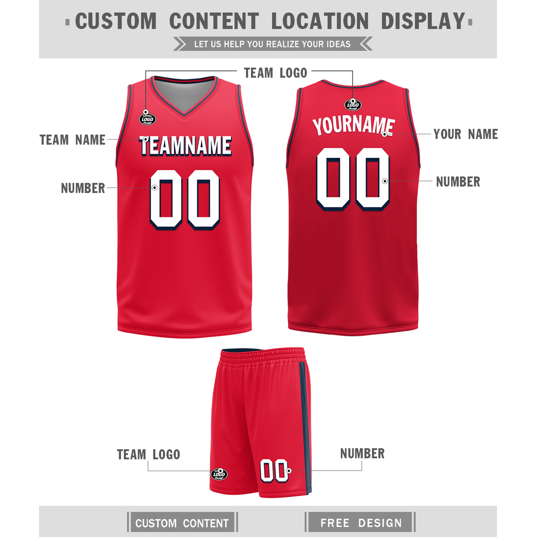 Custom Blue Red Classic Style Reversible Basketball Uniform Personalized BBJR-D017021