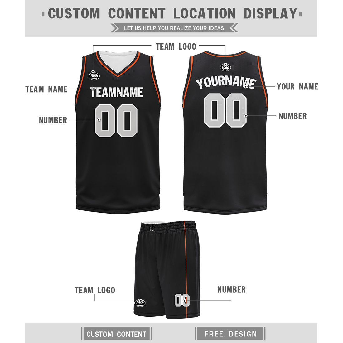 Custom Black Orange Classic Style Sports Uniform Basketball Jersey BBJ01-bd0a70a9