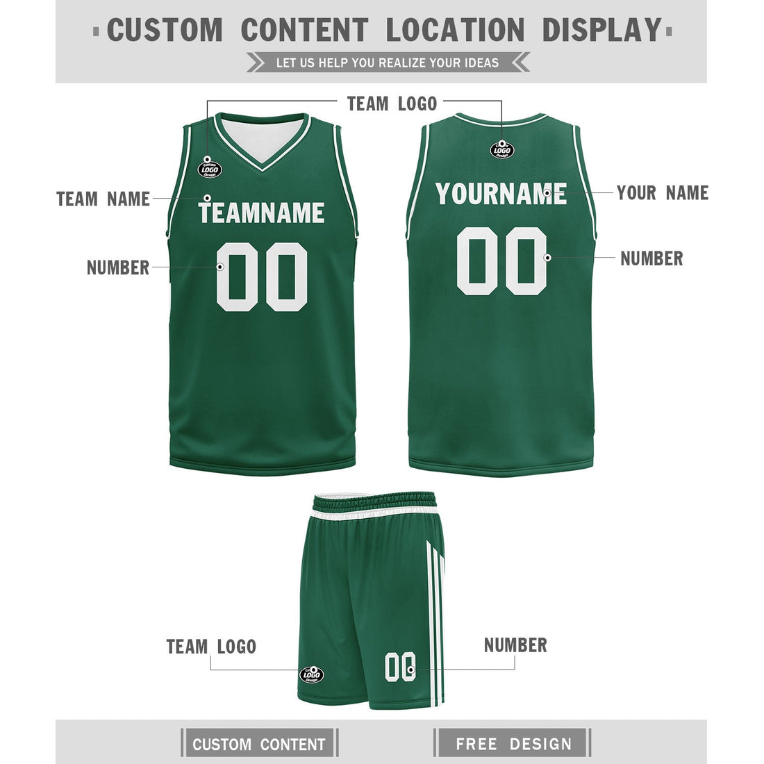 Custom Green Classic Style Sports Uniform Basketball Jersey BBJ01-D020105-22