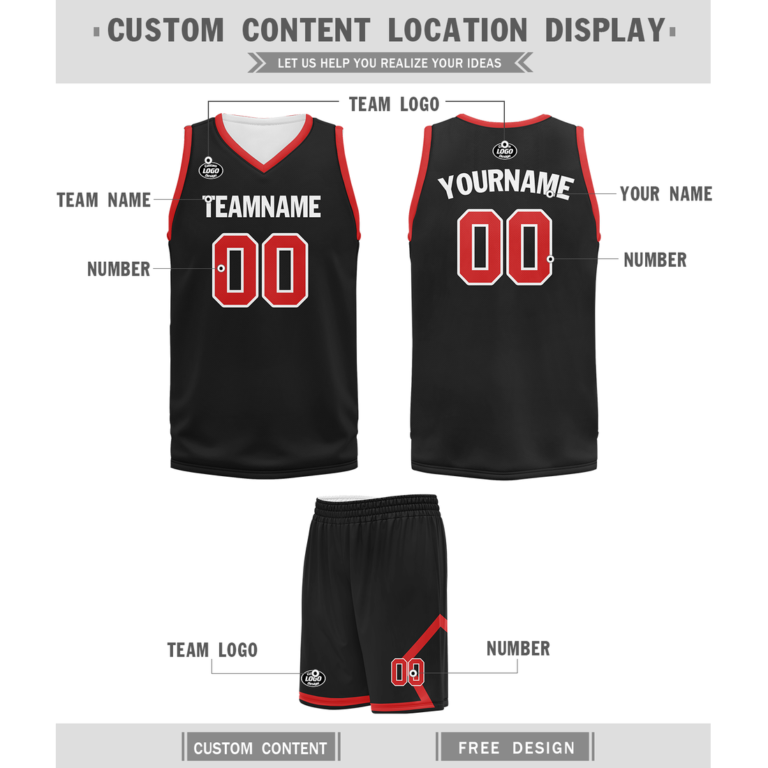 Custom Black Red Classic Style Sports Uniform Basketball Jersey BBJ01-bd0a700f
