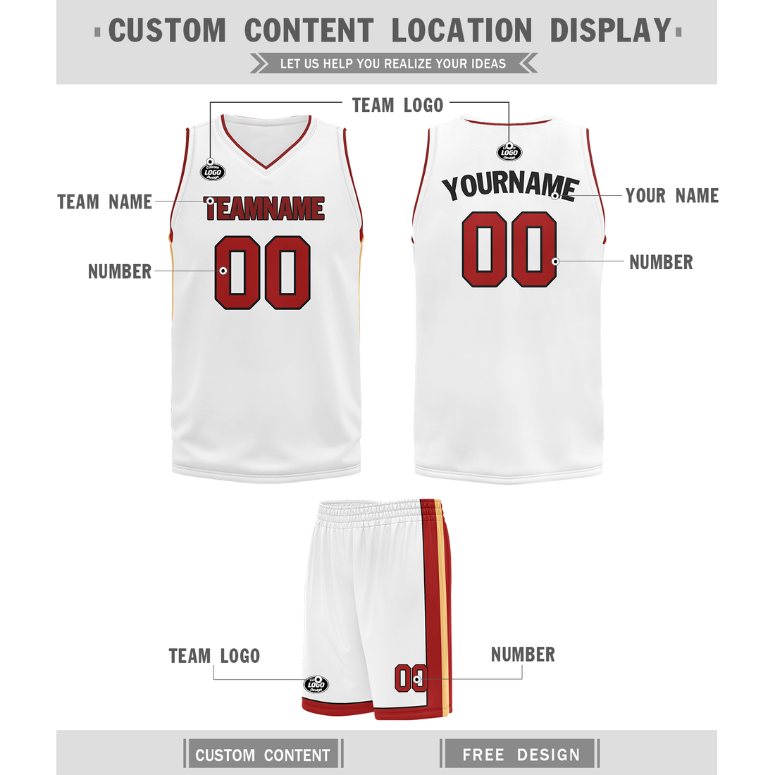 Unique Gift,Custom White Red Classic Style Sports Uniform Basketball Jersey BBJ01-bd0a70a7