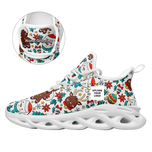 Personalized Christmas Sneakers, Custom Comfortable Santa Shoes, Breathable Maxsoul Shoes  ,MS-23020151