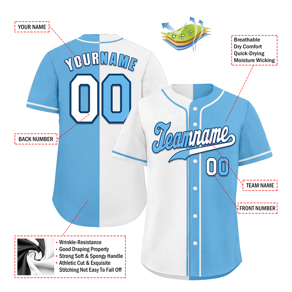 Corporate Gifts,Custom White Blue Gradient Fashion Blue Authentic Baseball Jersey