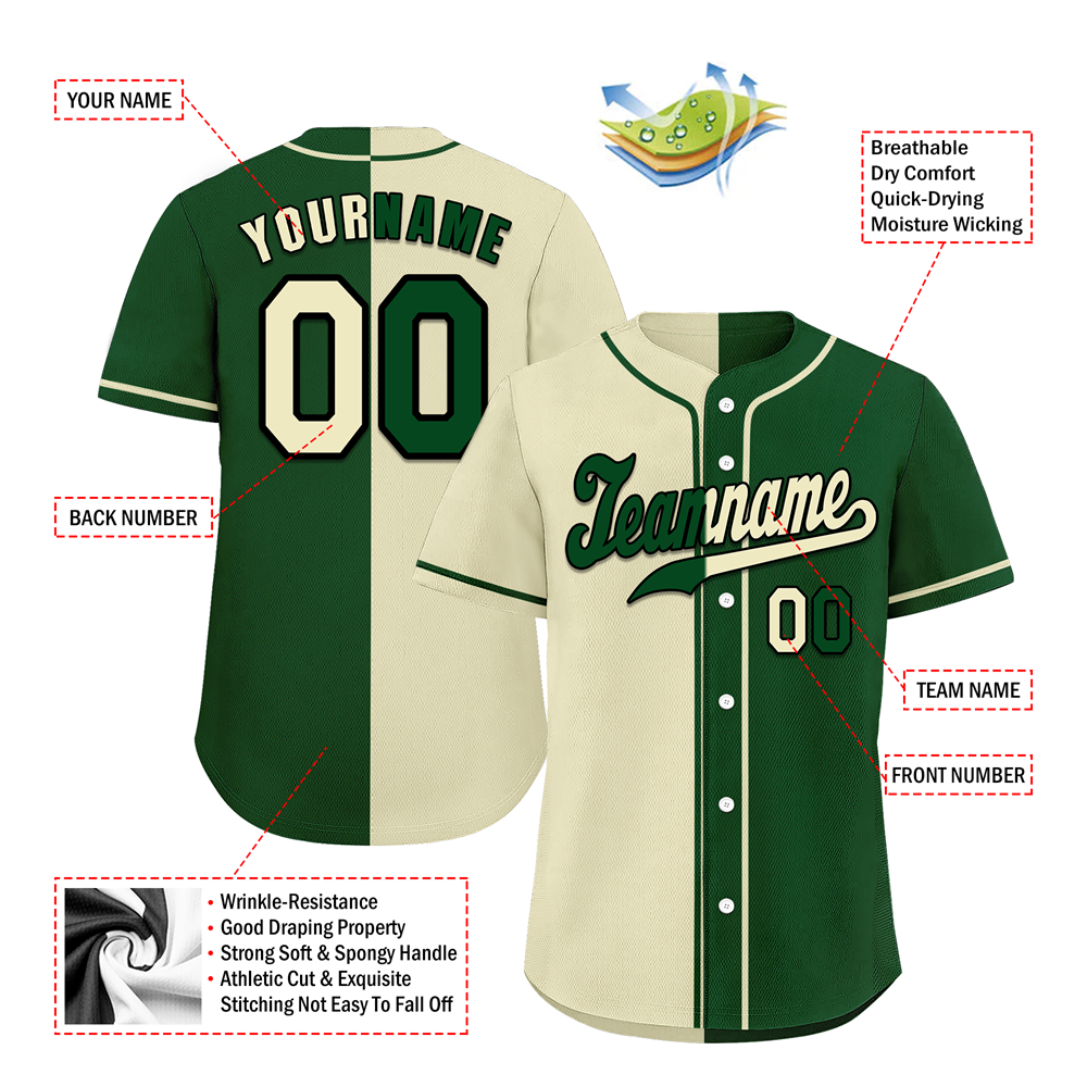 Custom White Green Gradient Fashion Green Authentic Baseball Jersey