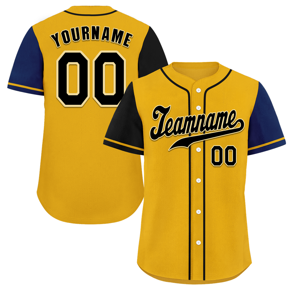 Custom Yellow Two Tone Black Authentic Baseball Jersey