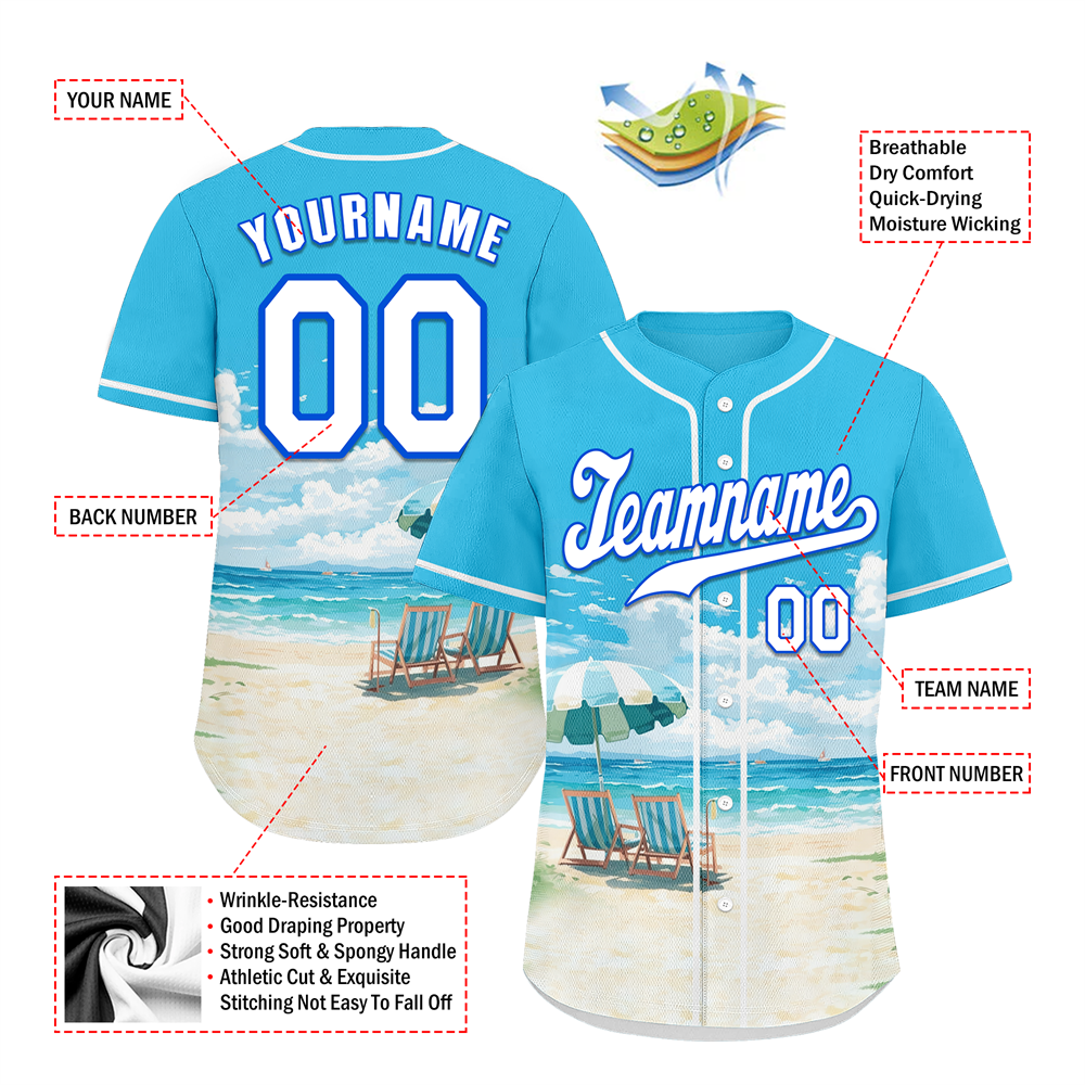 Custom Aqua Hawaii White Authentic Baseball Jersey BSBJ0a-bc0fb79