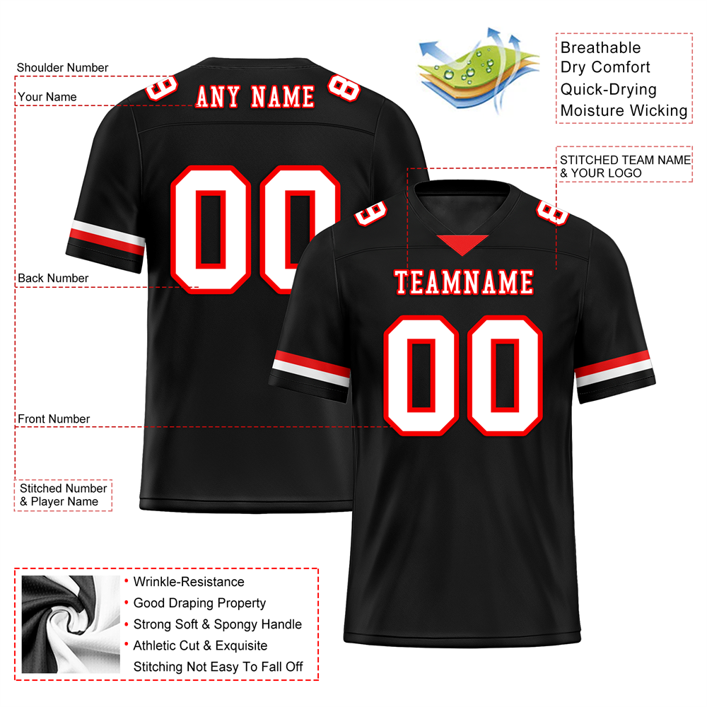 Custom Black Classic Style White Personalized Authentic Football Jersey FBJ02-bc0f0aa