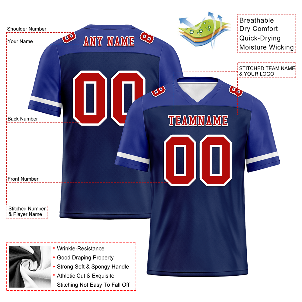 Custom Blue Raglan Sleeves Brown Personalized Authentic Football Jersey FBJ02-bc0f0bc