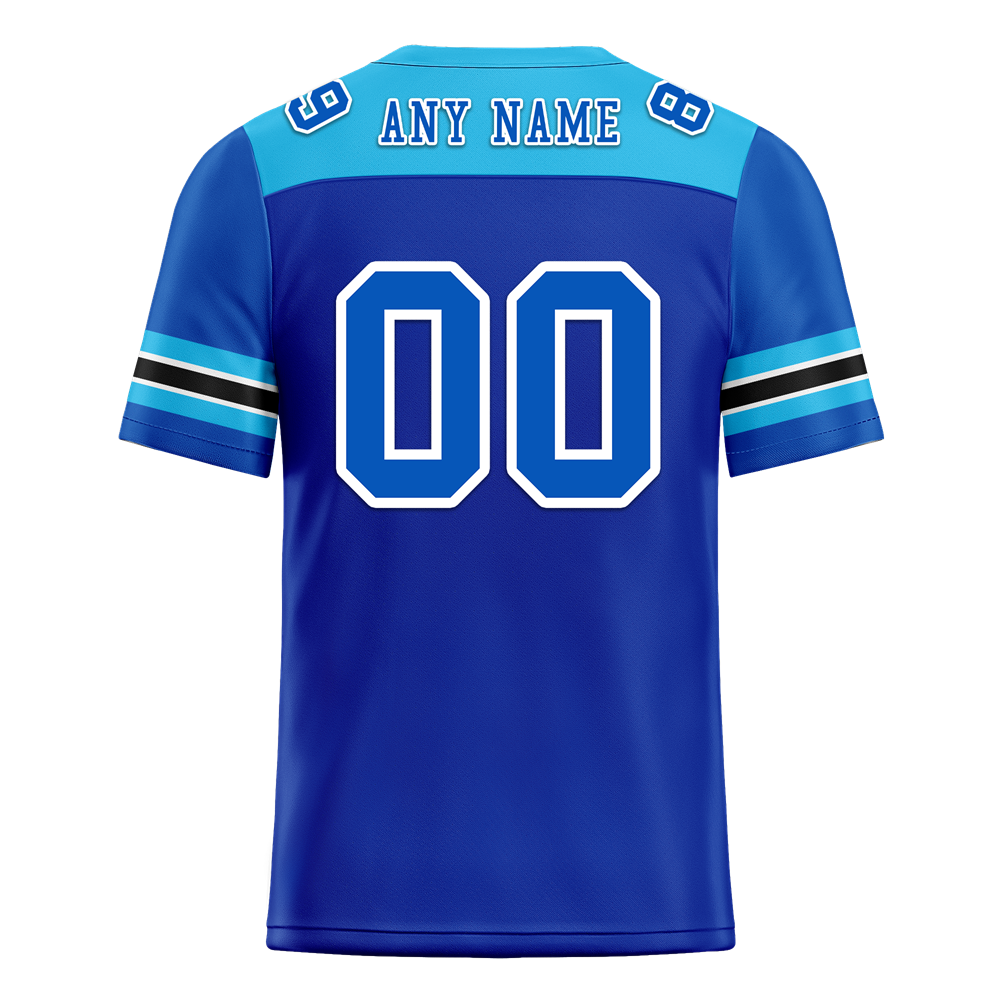 Custom Blue Sleeve Stripes Blue Personalized Authentic Football Jersey FBJ02-bc0f0eb
