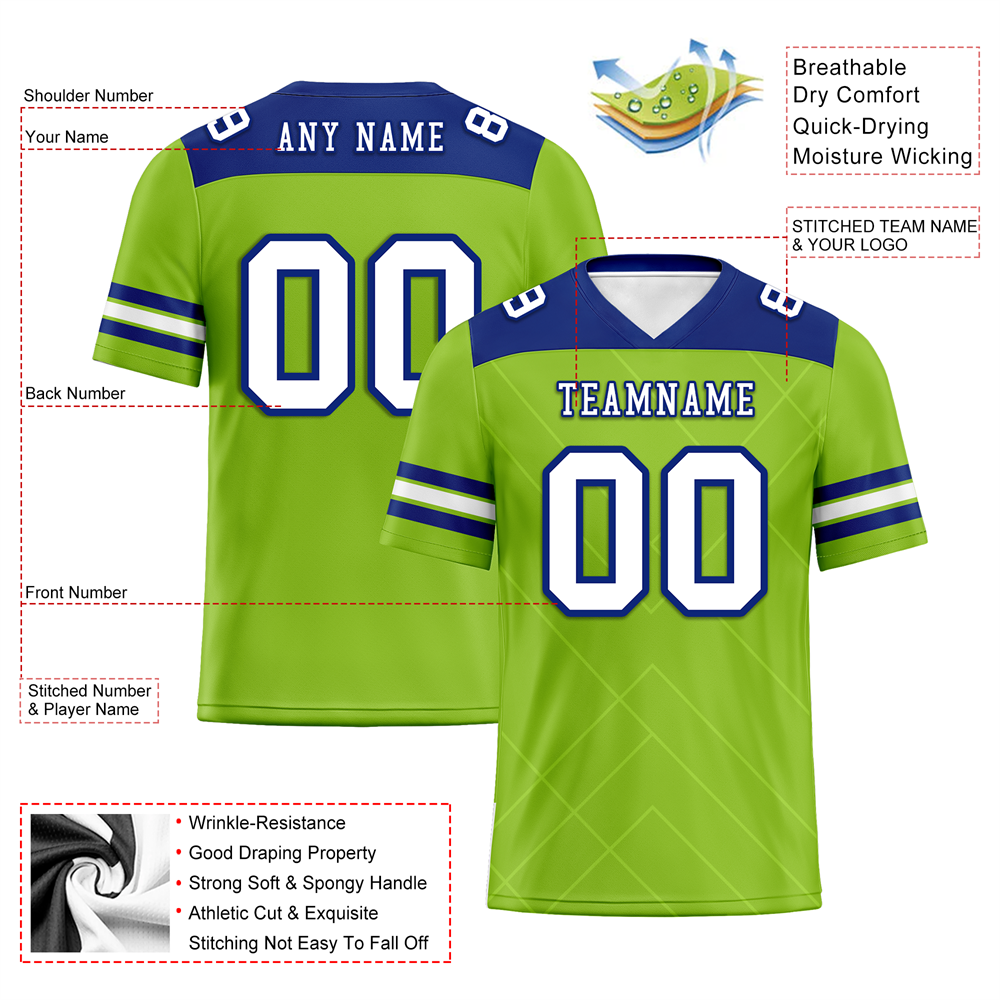 Custom Green Sleeve Stripes White Personalized Authentic Football Jersey FBJ02-bc0f0ef