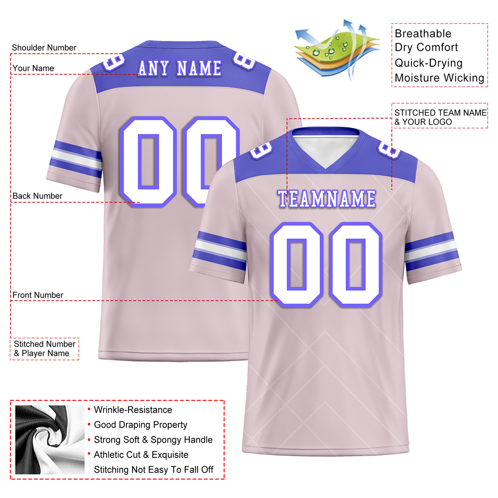 Custom Pink Sleeve Stripes White Personalized Authentic Football Jersey FBJ02-bc0f0e7