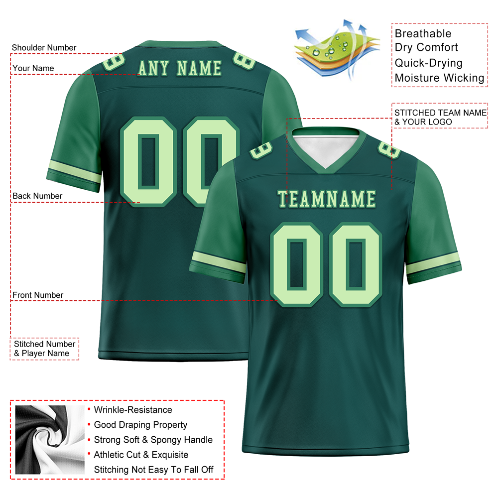Custom Green Two Tone Pink Personalized Authentic Football Jersey FBJ02-bc0fa0b