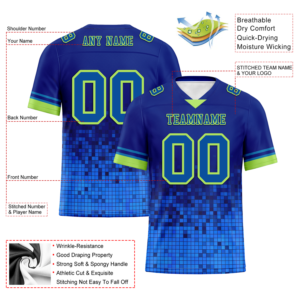 Custom Blue 3D Pattern Blue Personalized Authentic Football Jersey FBJ02-bc0fafb
