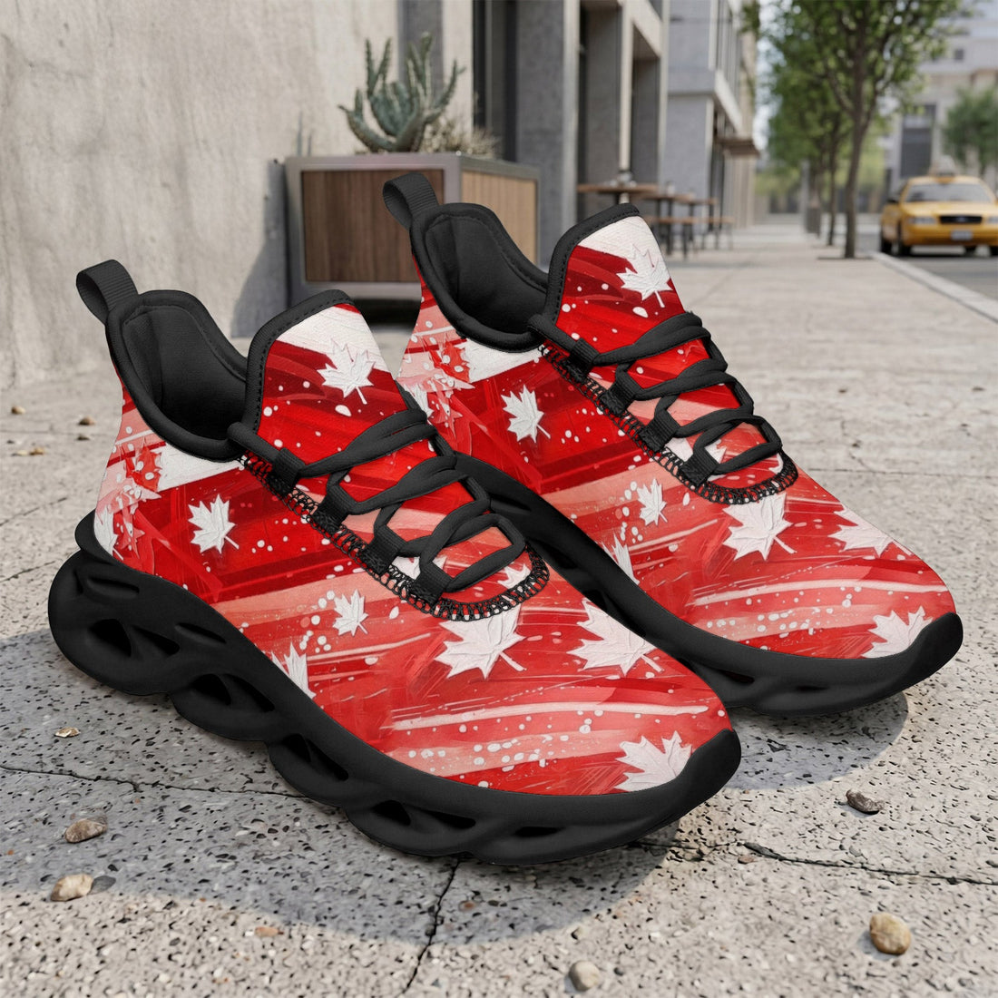 Custom Canada 2026 World Cup Sneakers DIY Country Flag Running Shoes Lightweight Sport Shoes Gift for Football Fans Personalized Team Name and Logo FN003-F009145-6