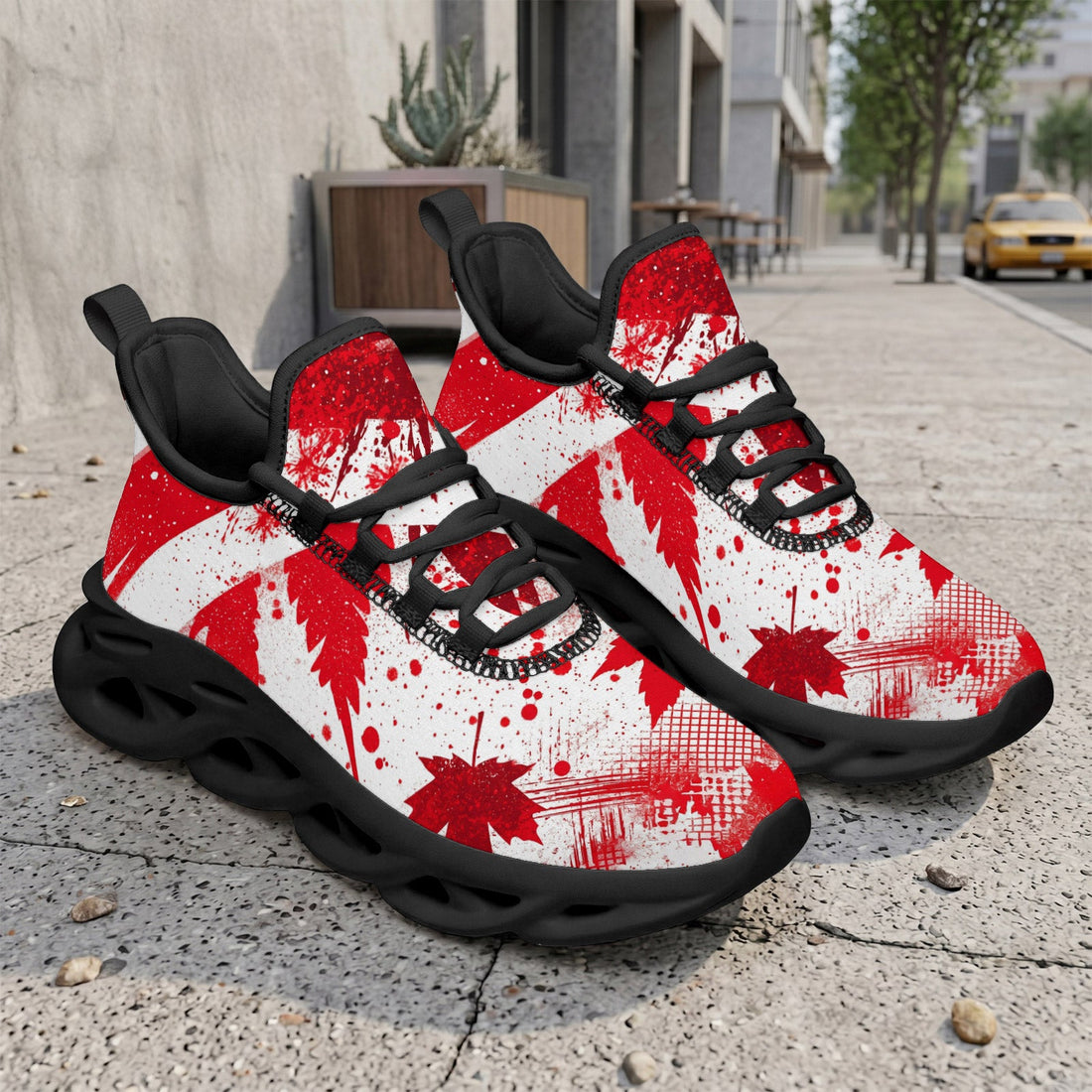 Custom Canada 2026 World Cup Sneakers DIY Country Flag Running Shoes Lightweight Sport Shoes Gift for Football Fans Personalized Team Name and Logo FN003-F009145-9