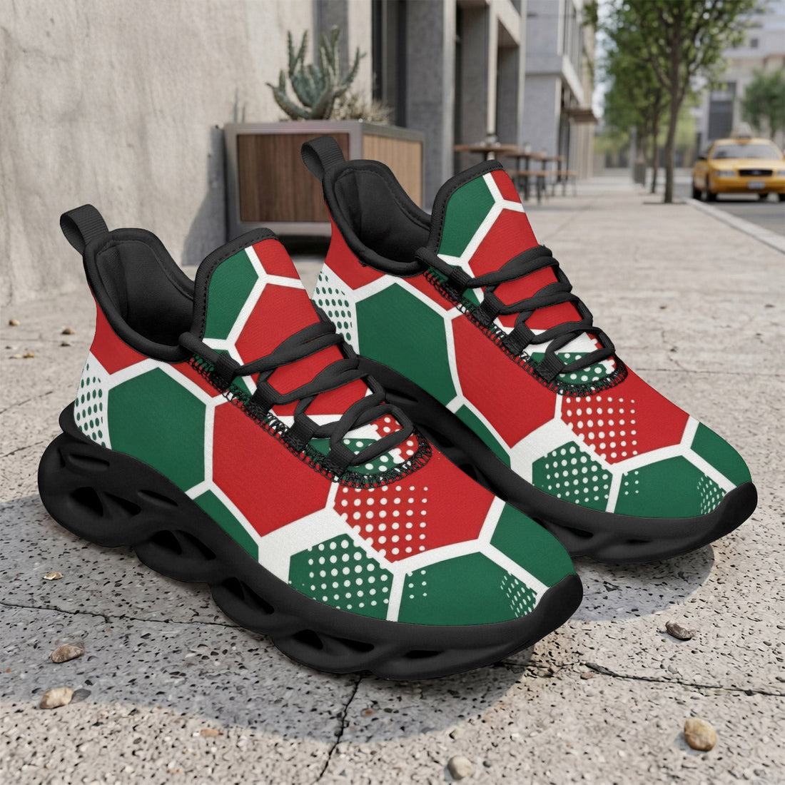 Custom Mexico 2026 World Cup Sneakers DIY Country Flag Running Shoes Lightweight Sport Shoes Gift for Football Fans Personalized Team Name and Logo FN003-F009147-1