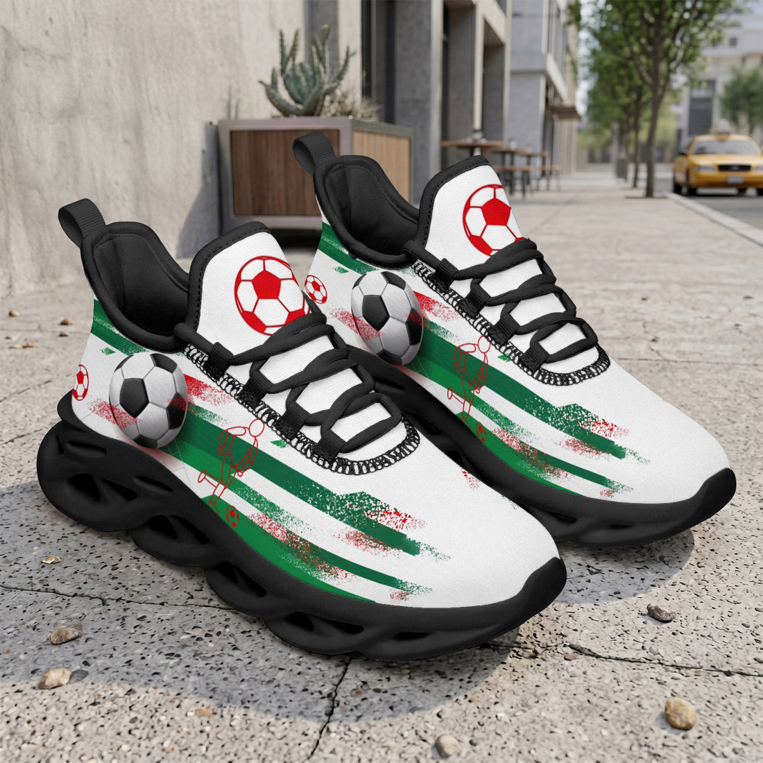 Custom Mexico 2026 World Cup Sneakers DIY Country Flag Running Shoes Lightweight Sport Shoes Gift for Football Fans Personalized Team Name and Logo FN003-F009147-4