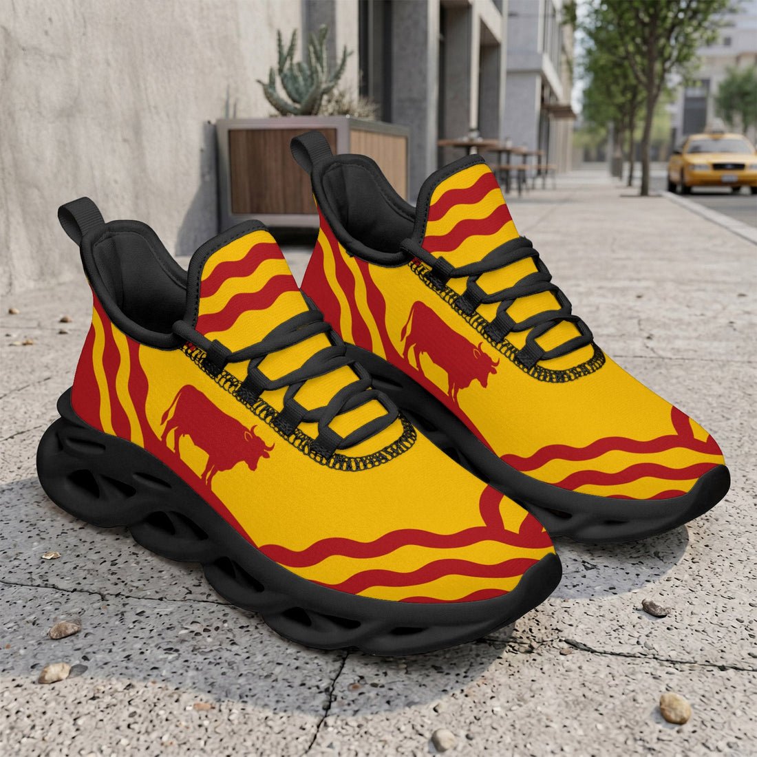 Custom Spain 2026 World Cup Sneakers DIY Country Flag Running Shoes Lightweight Sport Shoes Gift for Football Fans Personalized Team Name and Logo FN003-F009148-1