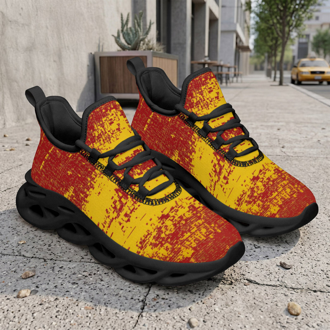 Custom Spain 2026 World Cup Sneakers DIY Country Flag Running Shoes Lightweight Sport Shoes Gift for Football Fans Personalized Team Name and Logo FN003-F009148-2
