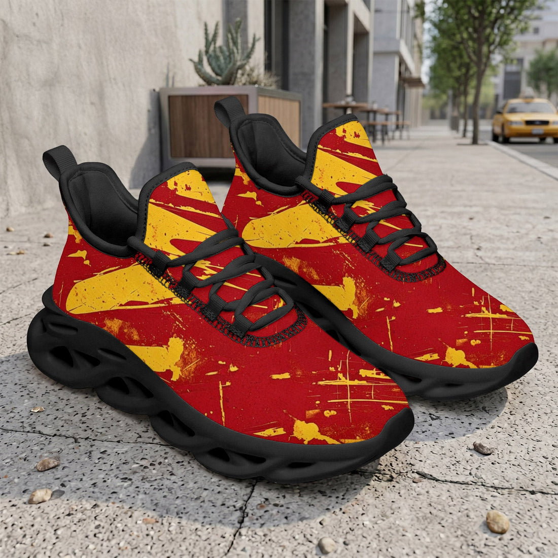Custom Spain 2026 World Cup Sneakers DIY Country Flag Running Shoes Lightweight Sport Shoes Gift for Football Fans Personalized Team Name and Logo FN003-F009148-4