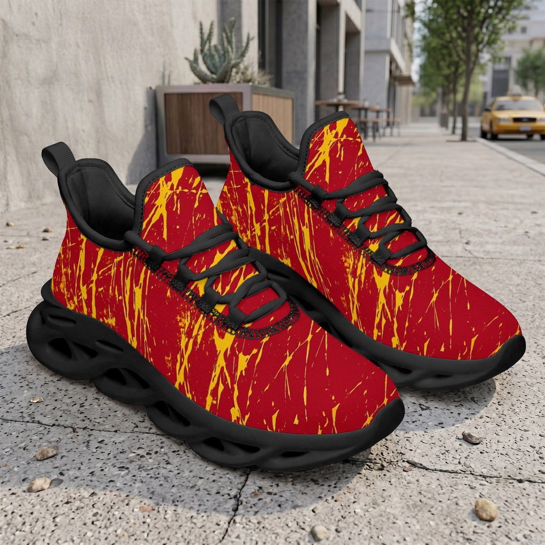 Custom Spain 2026 World Cup Sneakers DIY Country Flag Running Shoes Lightweight Sport Shoes Gift for Football Fans Personalized Team Name and Logo FN003-F009148-5