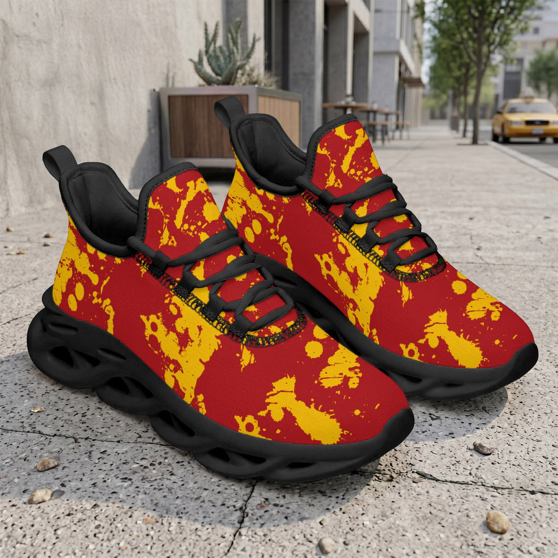 Custom Spain 2026 World Cup Sneakers DIY Country Flag Running Shoes Lightweight Sport Shoes Gift for Football Fans Personalized Team Name and Logo FN003-F009148-6