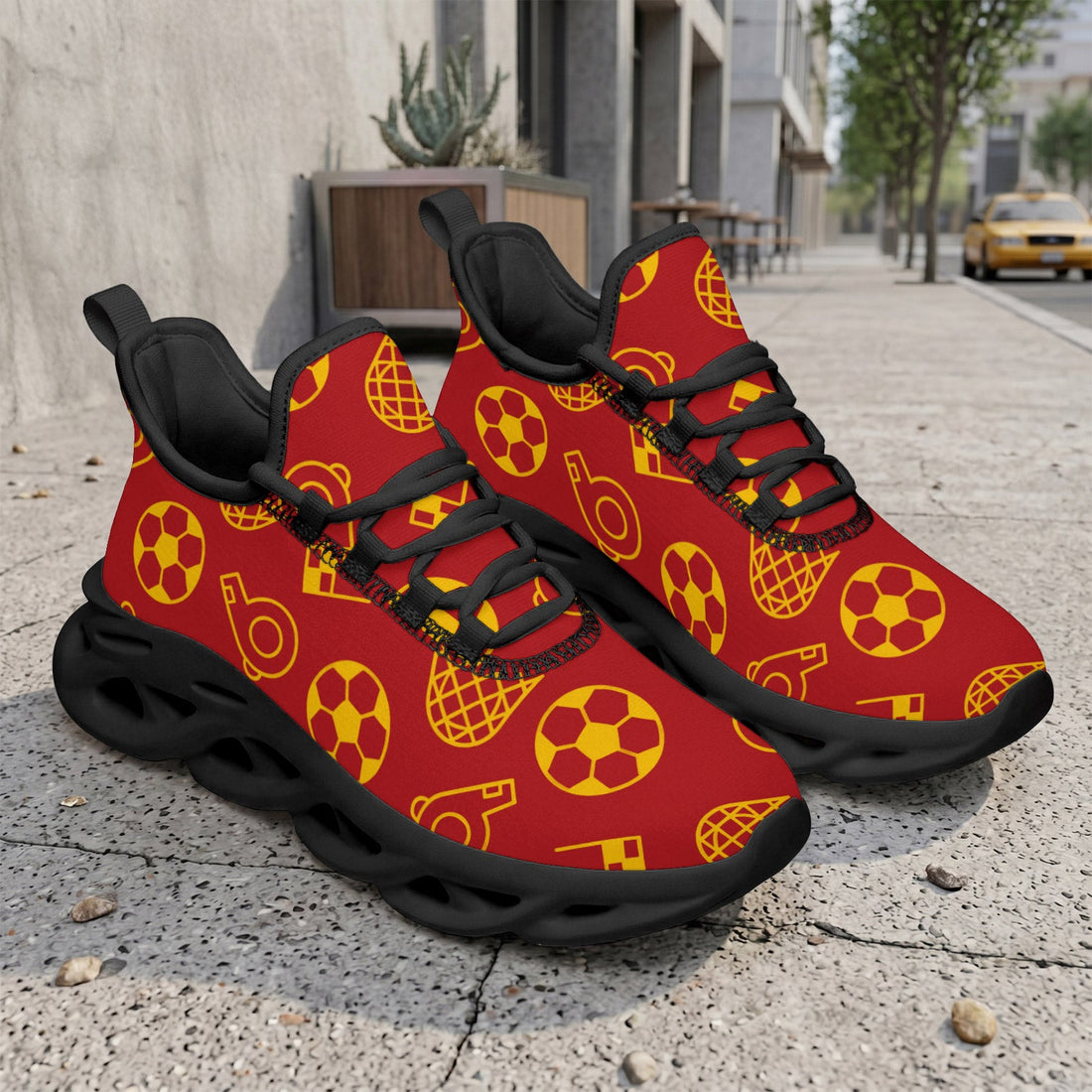 Custom Spain 2026 World Cup Sneakers DIY Country Flag Running Shoes Lightweight Sport Shoes Gift for Football Fans Personalized Team Name and Logo FN003-F009148-7