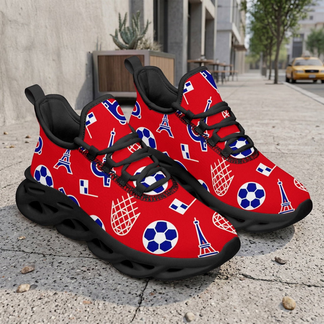 Custom France 2026 World Cup Sneakers DIY Country Flag Running Shoes Lightweight Sport Shoes Gift for Football Fans Personalized Team Name and Logo FN003-F009150-9
