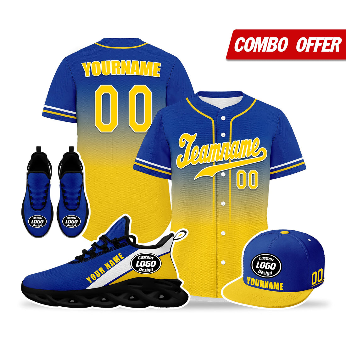 Custom Blue Yellow Jersey MaxSoul Shoes and Hat Combo Offer Personalized ZH-bd0b007e-a0