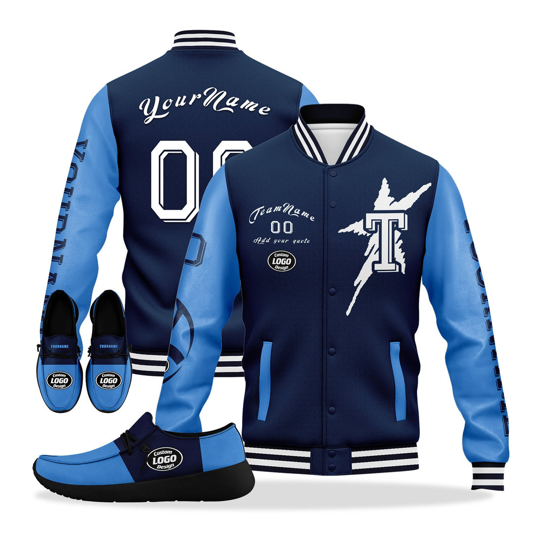 Custom Blue Tennessee Jacket and Sports Shoes Combo Offer Personalized Combo ZH-D020294-32