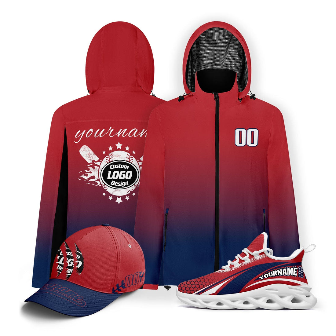 Custom Baseball Outerwear Hat and Shoes Combo Offer Personalized Combo ZH-E025023-5