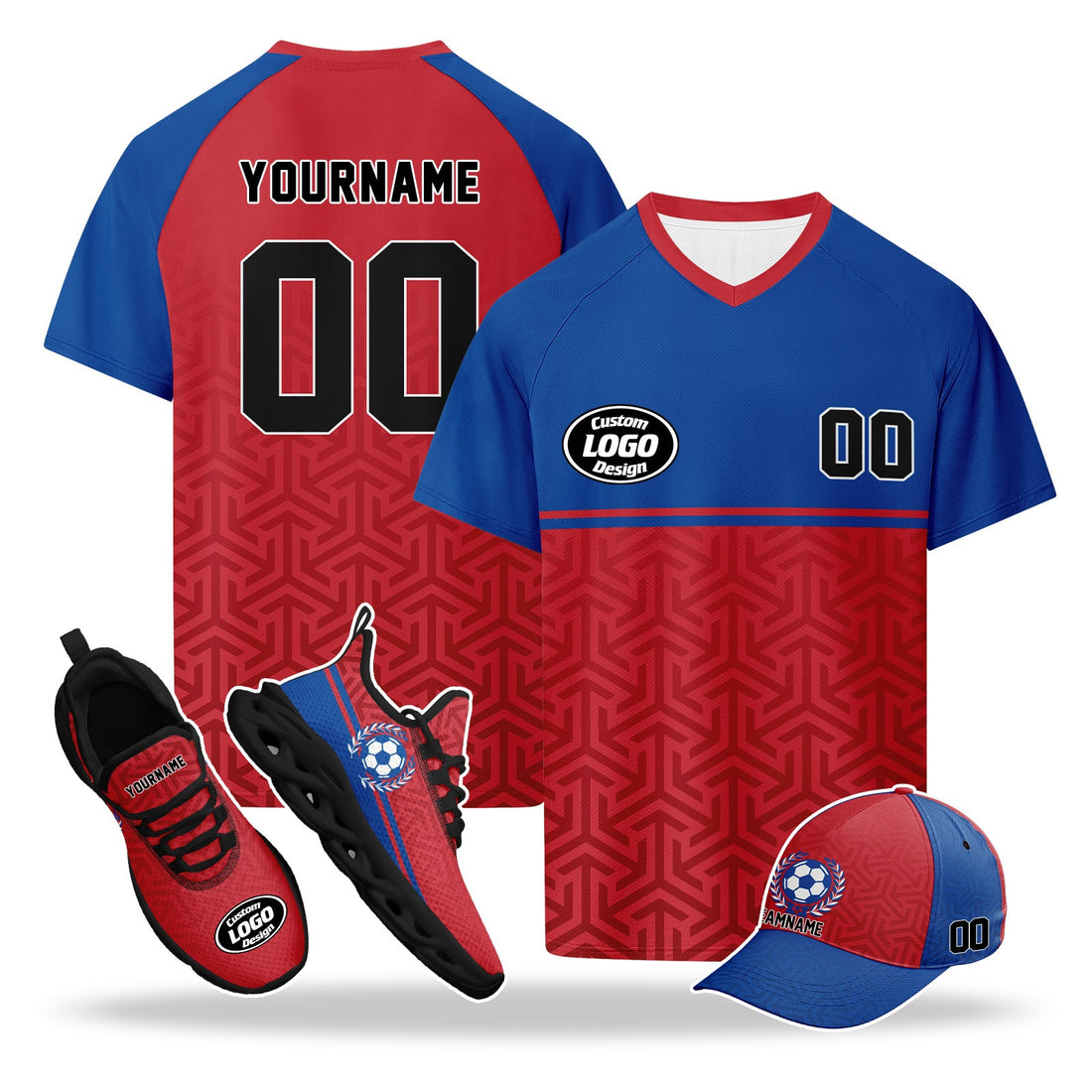 Custom 2026 World Cup South Korea High Quality Soccer Stadium Version Jersey Sneakers Sports Shoes and Hat Combo Offer Personalized Team Name and Logo ZH-F009132-4