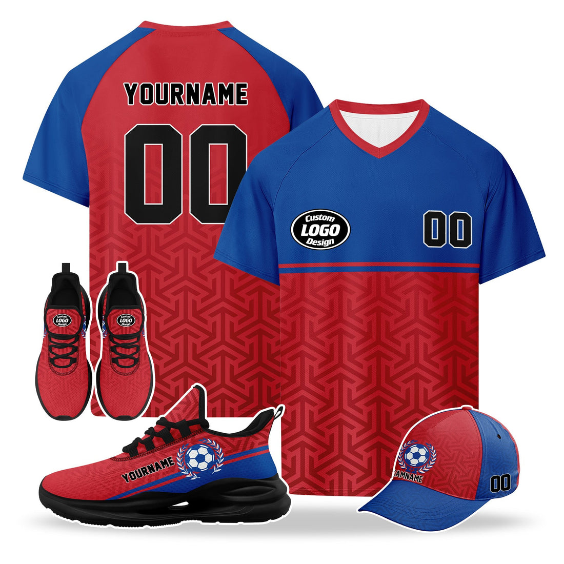 Custom 2026 World Cup South Korea High Quality Soccer Stadium Version Jersey Sneakers Sports Shoes and Hat Combo Offer Personalized Team Name and Logo ZH-F009133-5