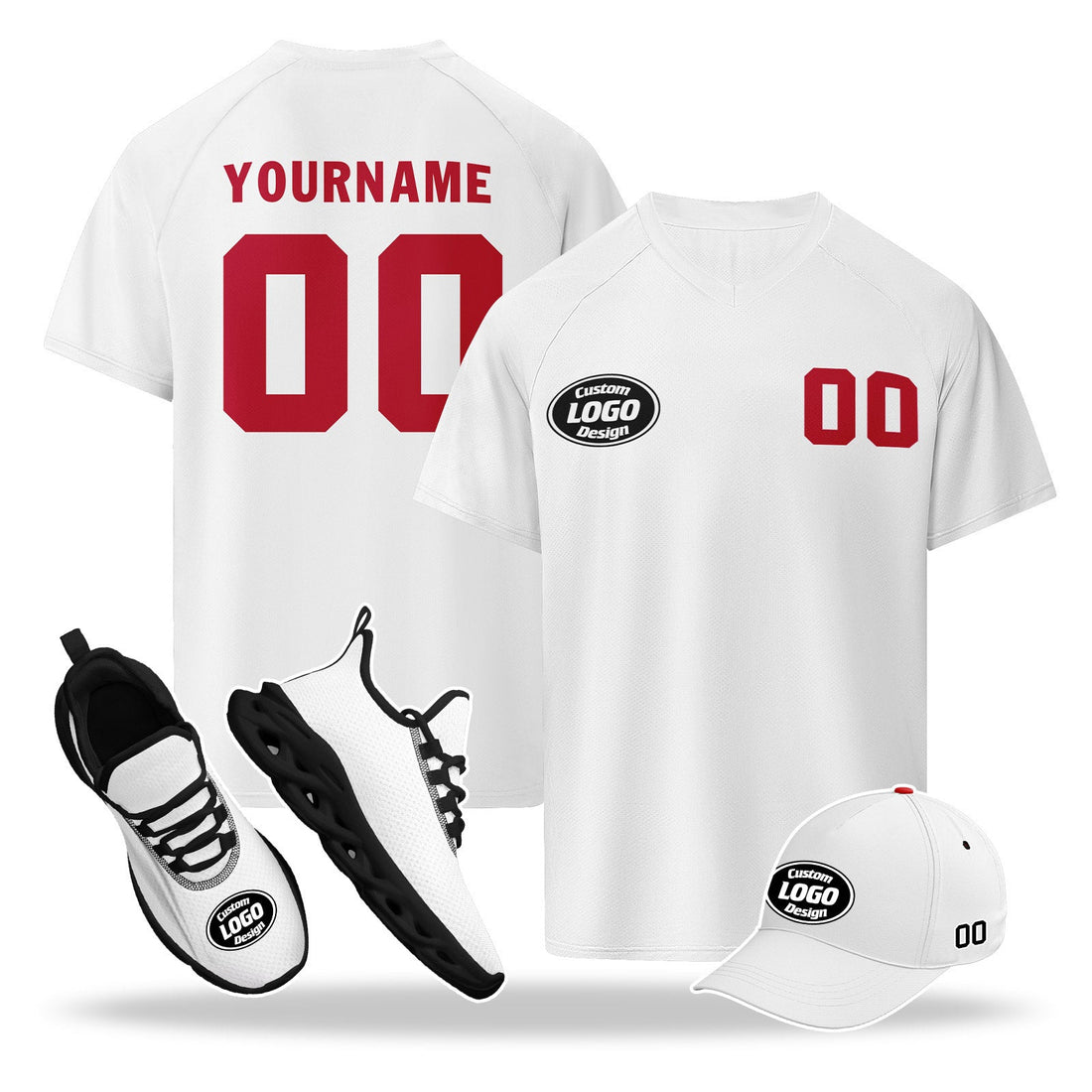 Custom Japan 2026 World Cup High Quality Soccer Stadium Version Jersey Sneakers Sports Shoes and Hat Combo Offer Personalized Team Name and Logo ZH-F025092-4