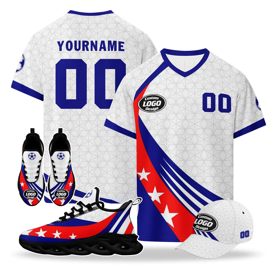 Custom Australia 2026 World Cup High Quality Soccer Stadium Version Jersey Sneakers Sports Shoes and Hat Combo Offer Personalized Team Name and Logo ZH-F025140-3