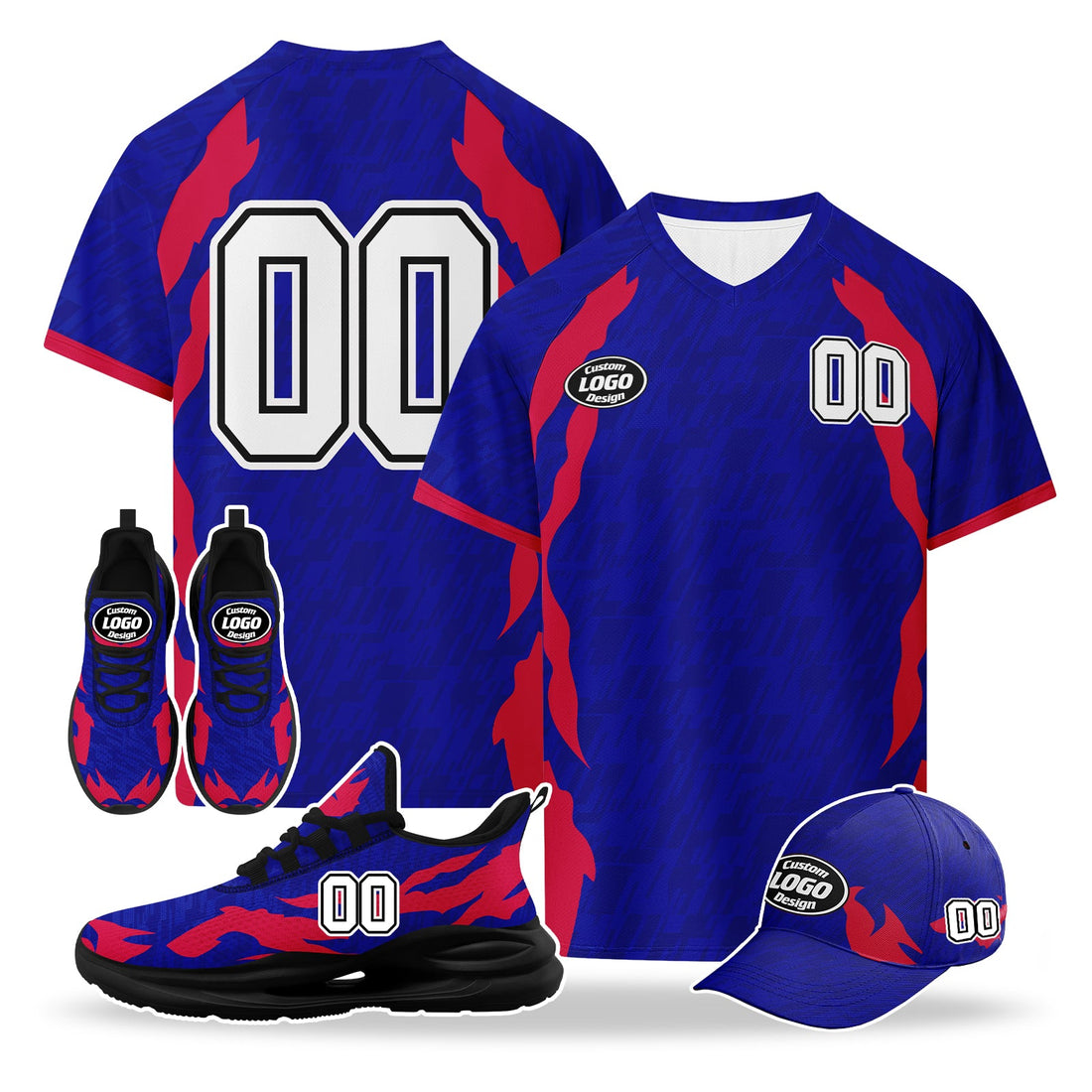 Custom 2026 World Cup United States High Quality Soccer Stadium Version Jersey Sneakers Sports Shoes and Hat Combo Offer Personalized Team Name and Logo ZH-F028064-8